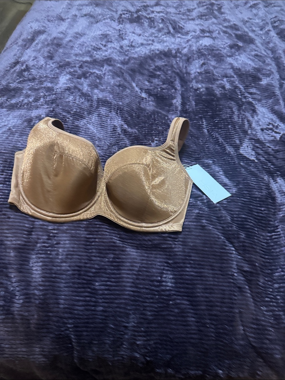 Shimmery Tan Underwire Bra with Smooth Contour